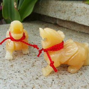 黃玉貔貅一對