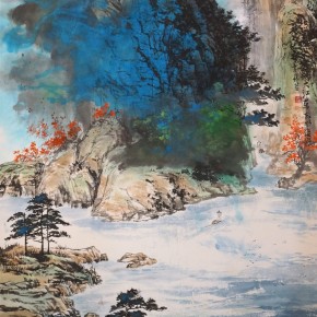 大江東去水悠悠/葉錦蓉136x72cm